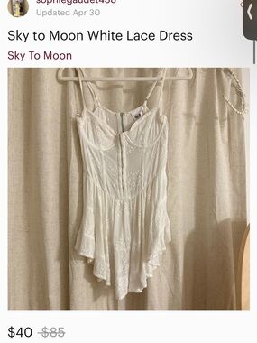 Sky To Moon White Lace Sundress